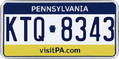 PA license plate KTQ8343