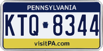 PA license plate KTQ8344