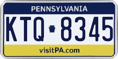 PA license plate KTQ8345