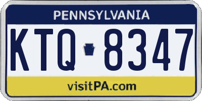 PA license plate KTQ8347