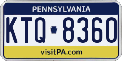 PA license plate KTQ8360