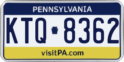 PA license plate KTQ8362