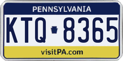 PA license plate KTQ8365