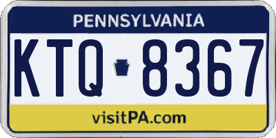 PA license plate KTQ8367