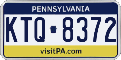 PA license plate KTQ8372