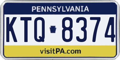 PA license plate KTQ8374