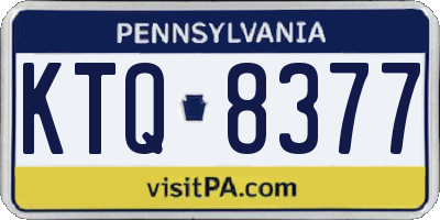 PA license plate KTQ8377