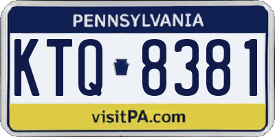 PA license plate KTQ8381