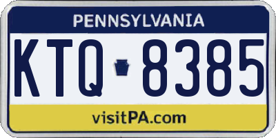 PA license plate KTQ8385
