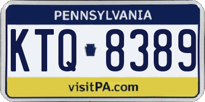 PA license plate KTQ8389