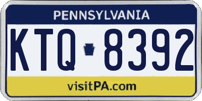 PA license plate KTQ8392