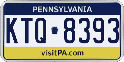 PA license plate KTQ8393