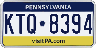 PA license plate KTQ8394