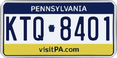 PA license plate KTQ8401