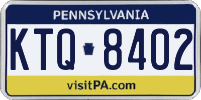 PA license plate KTQ8402