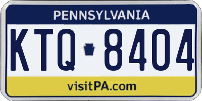 PA license plate KTQ8404