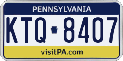 PA license plate KTQ8407