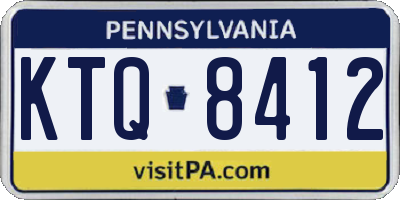 PA license plate KTQ8412
