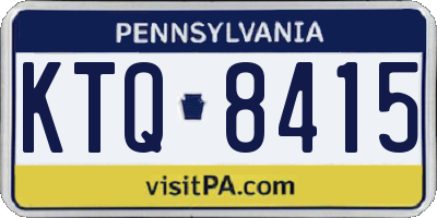 PA license plate KTQ8415