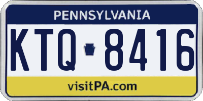 PA license plate KTQ8416