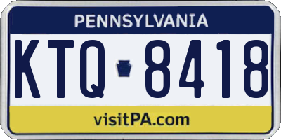 PA license plate KTQ8418