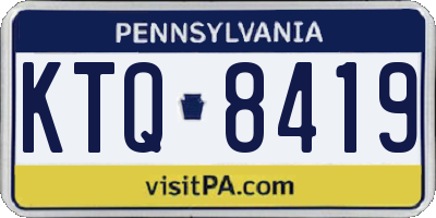 PA license plate KTQ8419