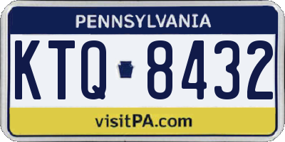 PA license plate KTQ8432