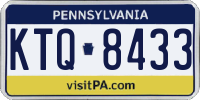 PA license plate KTQ8433