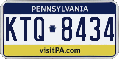 PA license plate KTQ8434