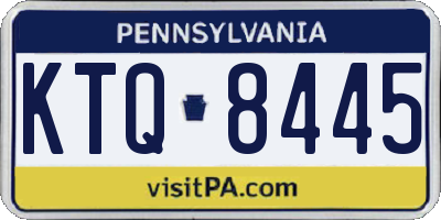 PA license plate KTQ8445