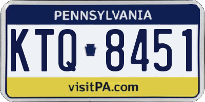 PA license plate KTQ8451