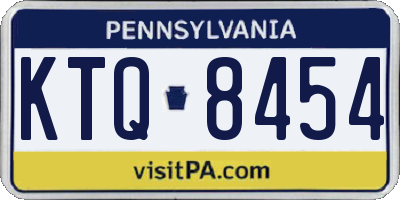 PA license plate KTQ8454