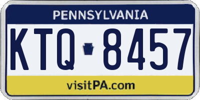 PA license plate KTQ8457