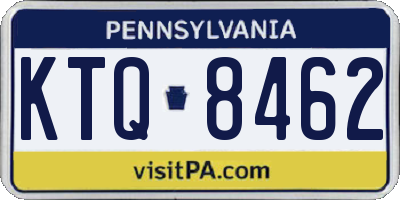 PA license plate KTQ8462