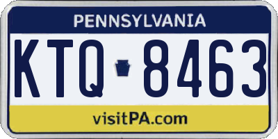 PA license plate KTQ8463