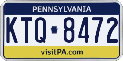 PA license plate KTQ8472