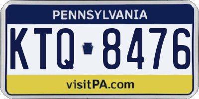 PA license plate KTQ8476