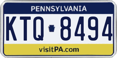 PA license plate KTQ8494