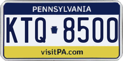PA license plate KTQ8500