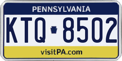 PA license plate KTQ8502