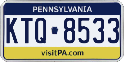 PA license plate KTQ8533