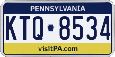 PA license plate KTQ8534