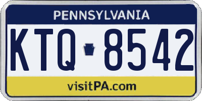 PA license plate KTQ8542