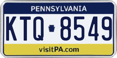 PA license plate KTQ8549