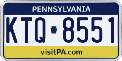 PA license plate KTQ8551