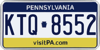 PA license plate KTQ8552