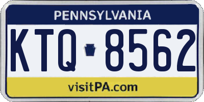 PA license plate KTQ8562