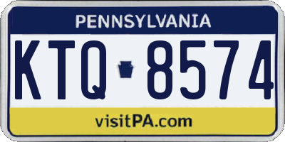 PA license plate KTQ8574