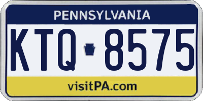 PA license plate KTQ8575