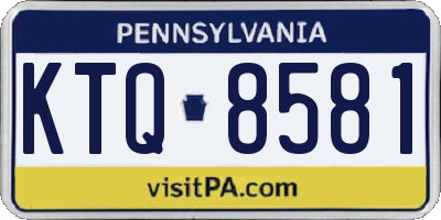 PA license plate KTQ8581